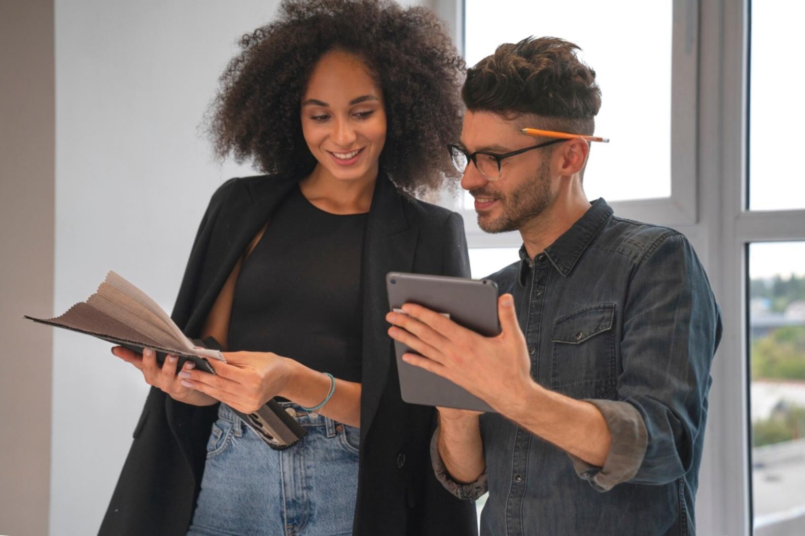 Investment education workshop with participants analyzing market data